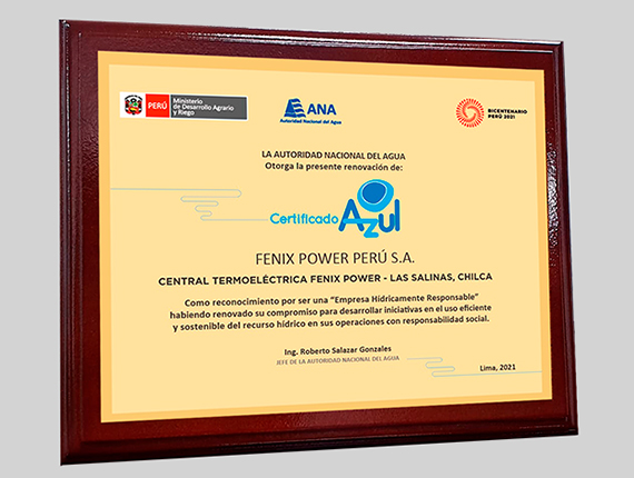 ANA renueva Certificado Azul a Fenix gracias a compromiso de eficiencia hídrica